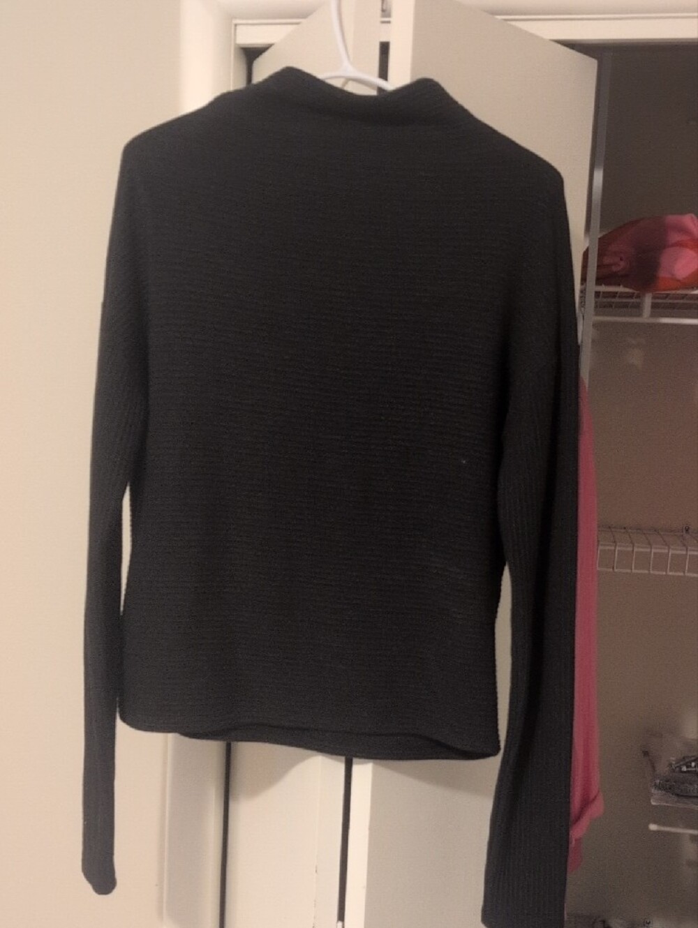 Black Ribbed Cowl Neck Sweater - Picture 4 of 4